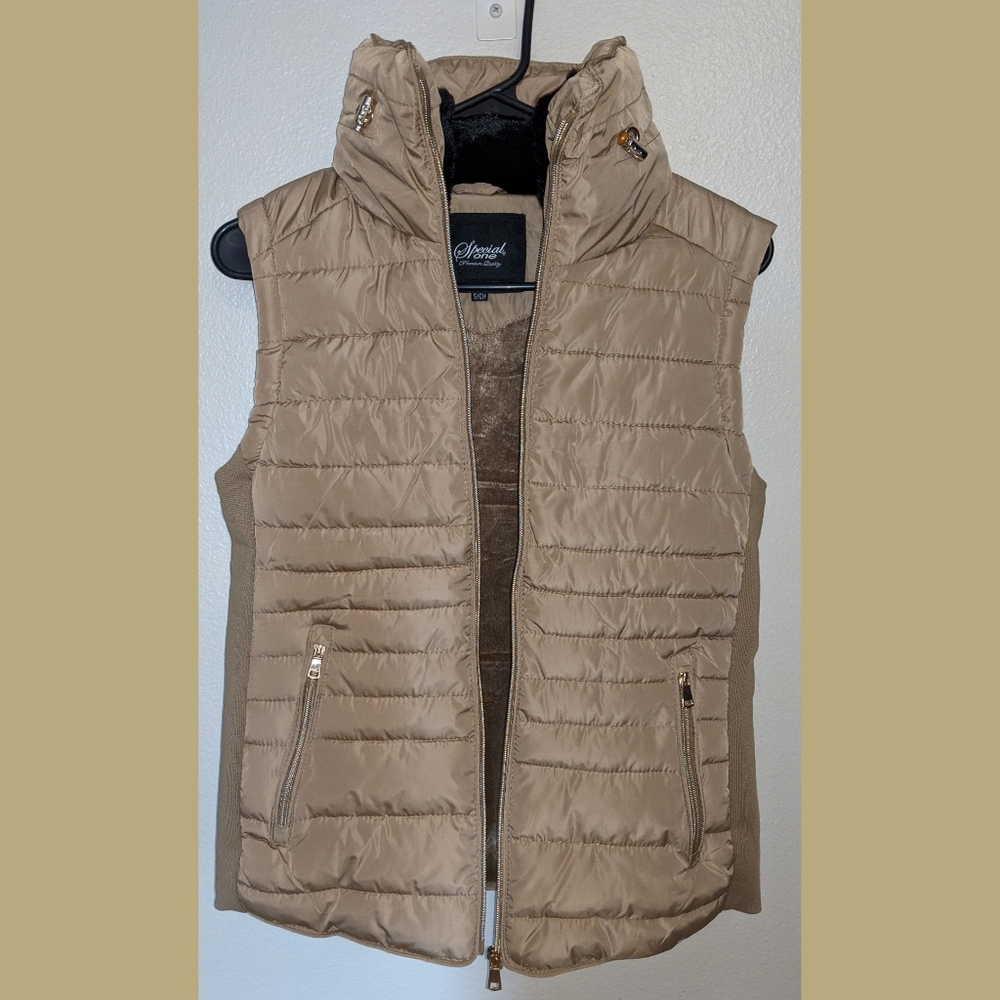 Tan winter vest